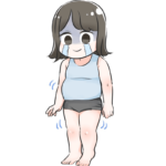 リバウンドしてしまった女子のイラスト
